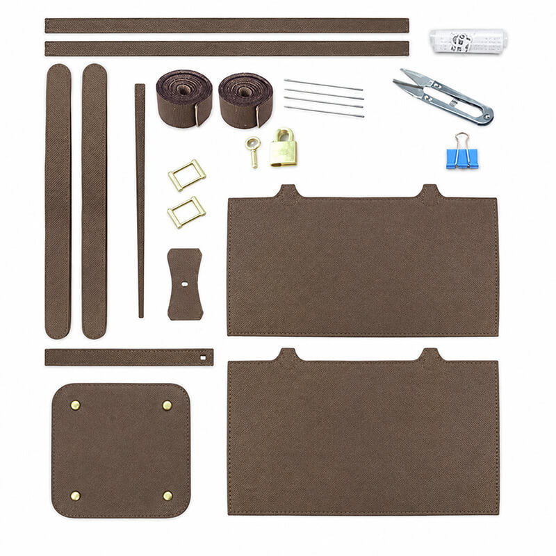 Lined Togo Leather Picotin Bag DIY Kit with Oblique Pricked Holes – Babylon Leather