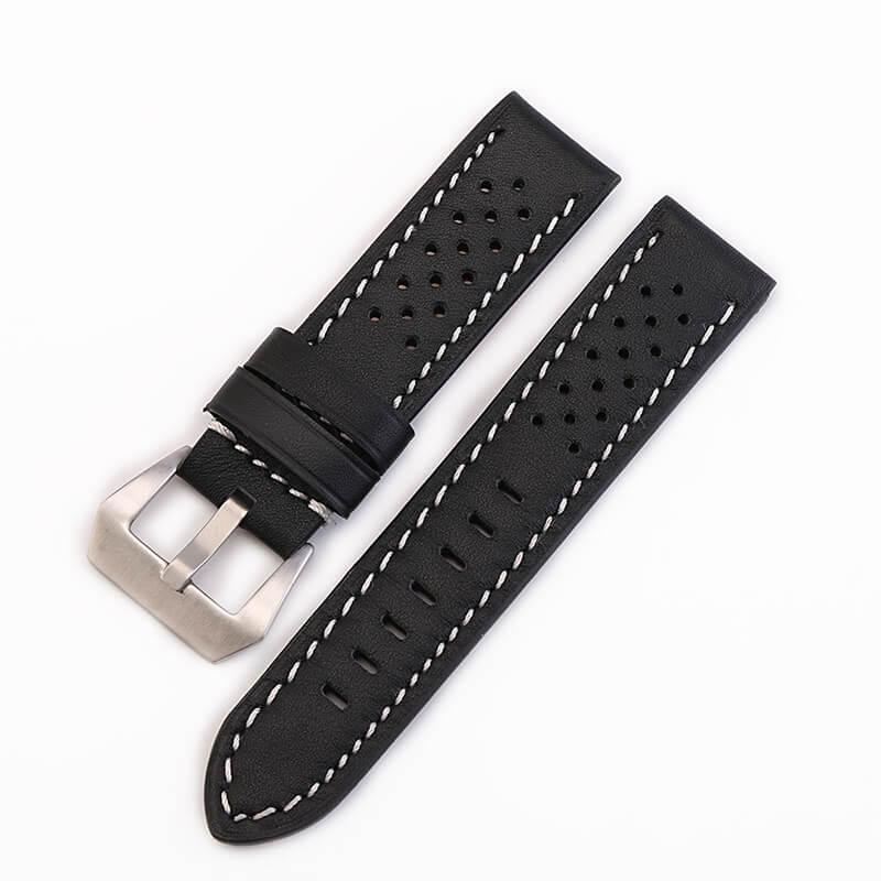Perforated Top Grain Leather Watch Strap, 20mm, 22mm, 24mm and 26mm – Babylon Leather
