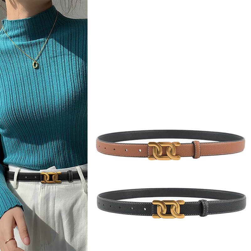 Women's Reversible Lychee-Grain Cowhide Leather Belt – Babylon Leather