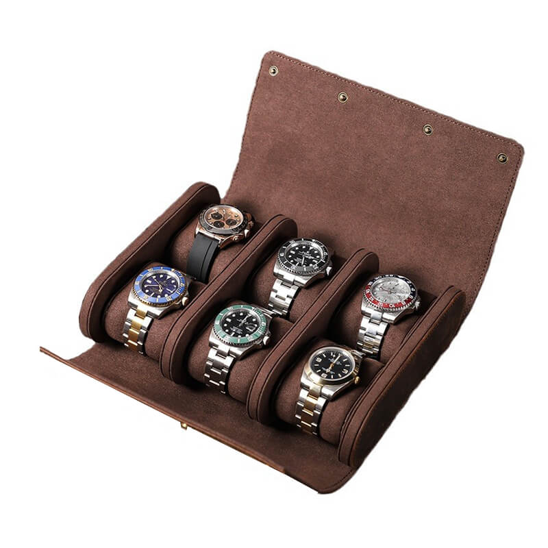 Crazy Horse Leather Watch Storage Case, 6 Slots – Babylon Leather