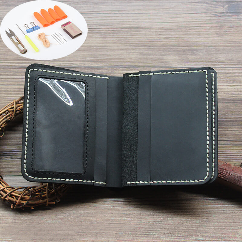 Trifold License Wallet Crazy Horse Leather DIY Kit – Babylon Leather