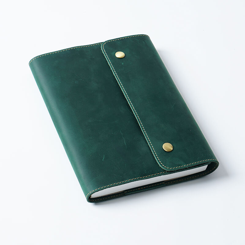 Crazy Horse Leather Snap Closure Notebook Cover A5 – Babylon Leather