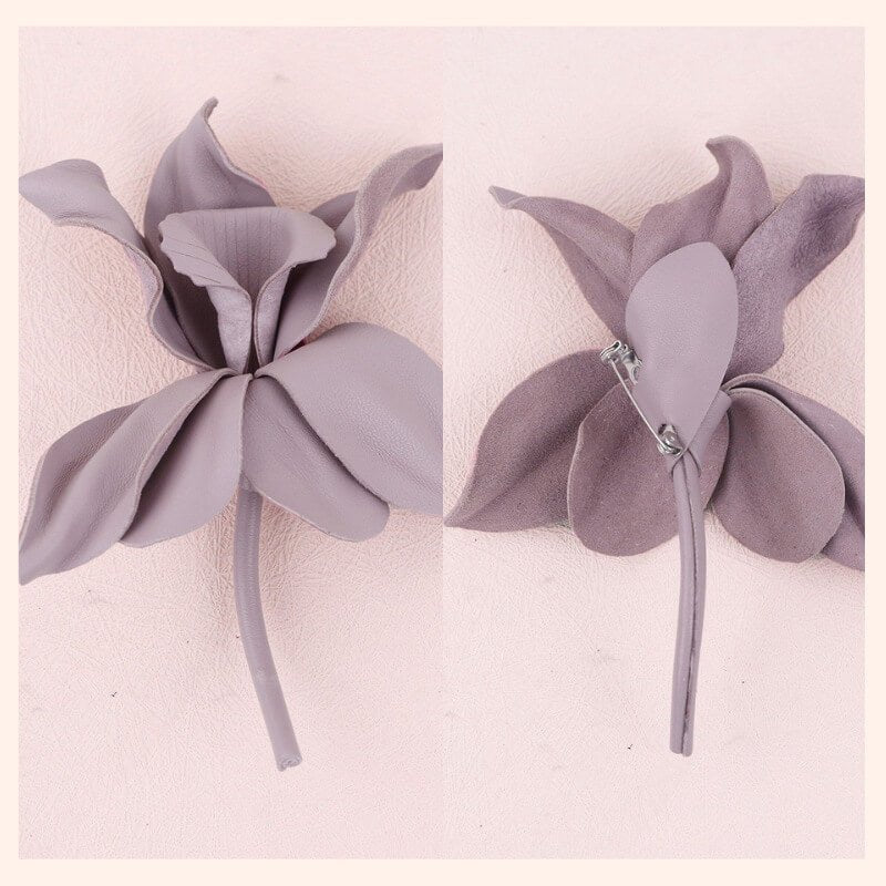[$360+] Handmade Sheepskin Magnolia Flower Brooch - Babylon LeatherBabylon LeatherMJY01-Purple