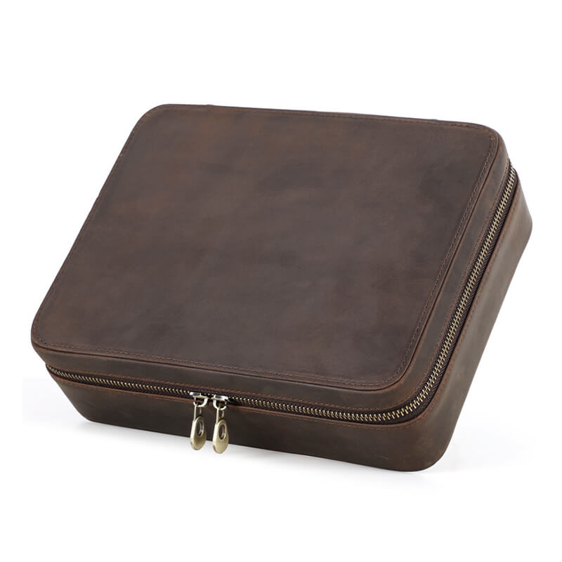 Crazy Horse Leather Watch Storage Case 8 Slots – Babylon Leather