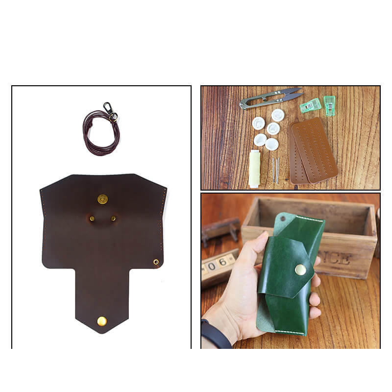 Glasses Case with Lanyard Veg Tanned Leather DIY Kit – Babylon Leather