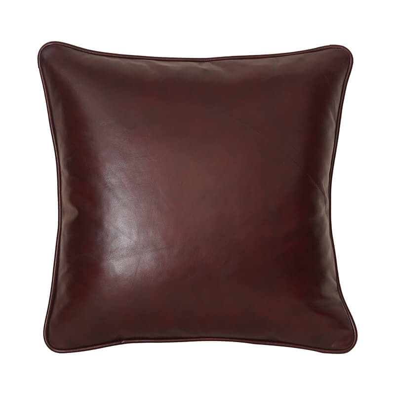 Classic Top Grain Cowhide Leather Throw Pillow Cover