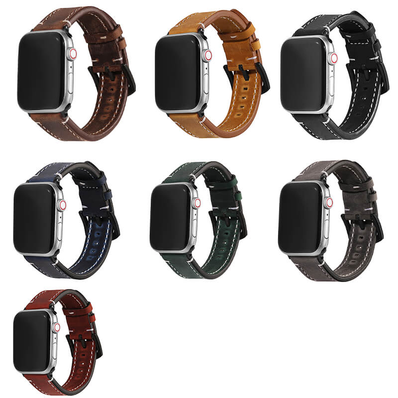 Crazy Horse Leather Band for Apple Watch Series 1–6, 38/40mm and 42/44mm – Babylon Leather