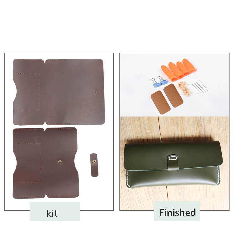 Buckle Long Phone Wallet Crazy Horse Leather DIY Kit – Babylon Leather