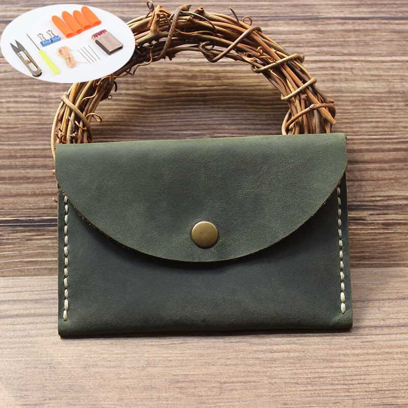 Mini Coin & Card Purse Crazy Horse Leather DIY Kit – Babylon Leather