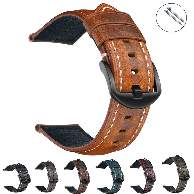 Vintage Oil-Waxed Top Grain Leather Watch Strap, 18mm to 26mm – Babylon Leather