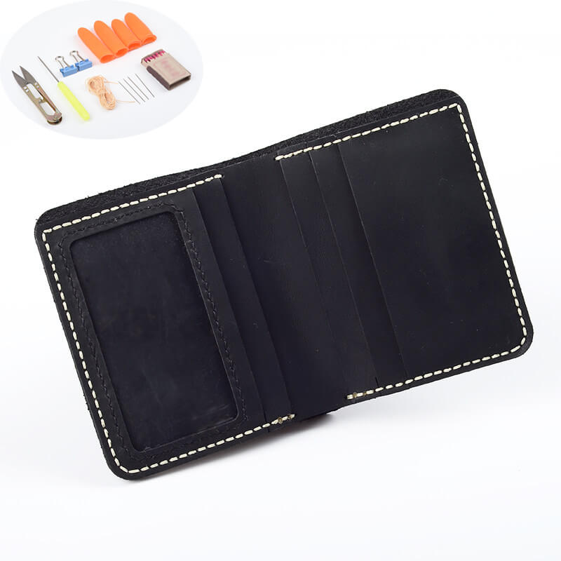 Slim Vertical Wallet Crazy Horse Leather DIY Kit – Babylon Leather