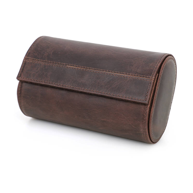 Crazy Horse Leather Watch Travel Case 2  Slots – Babylon Leather