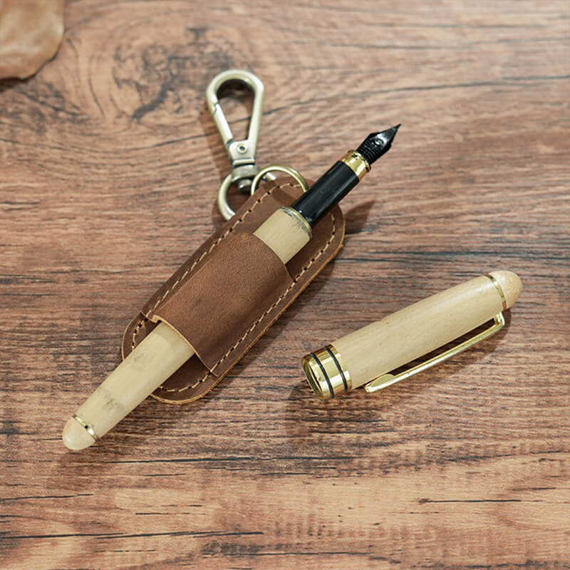 Pen Sleeve with Keychain Clip – Babylon Leather