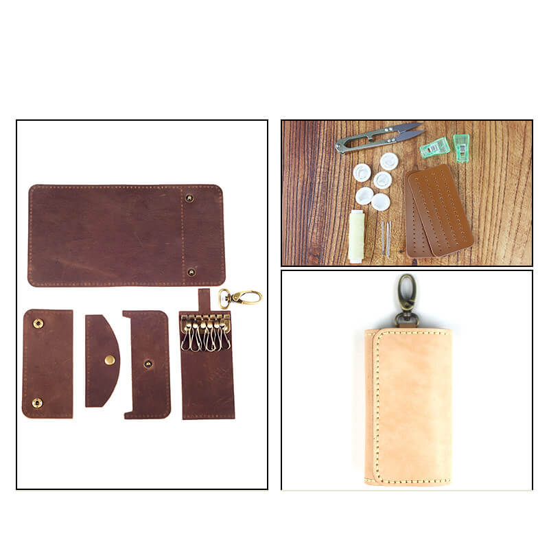 Men's Belt-Loop Key Case Veg Tanned Leather DIY Kit – Babylon Leather