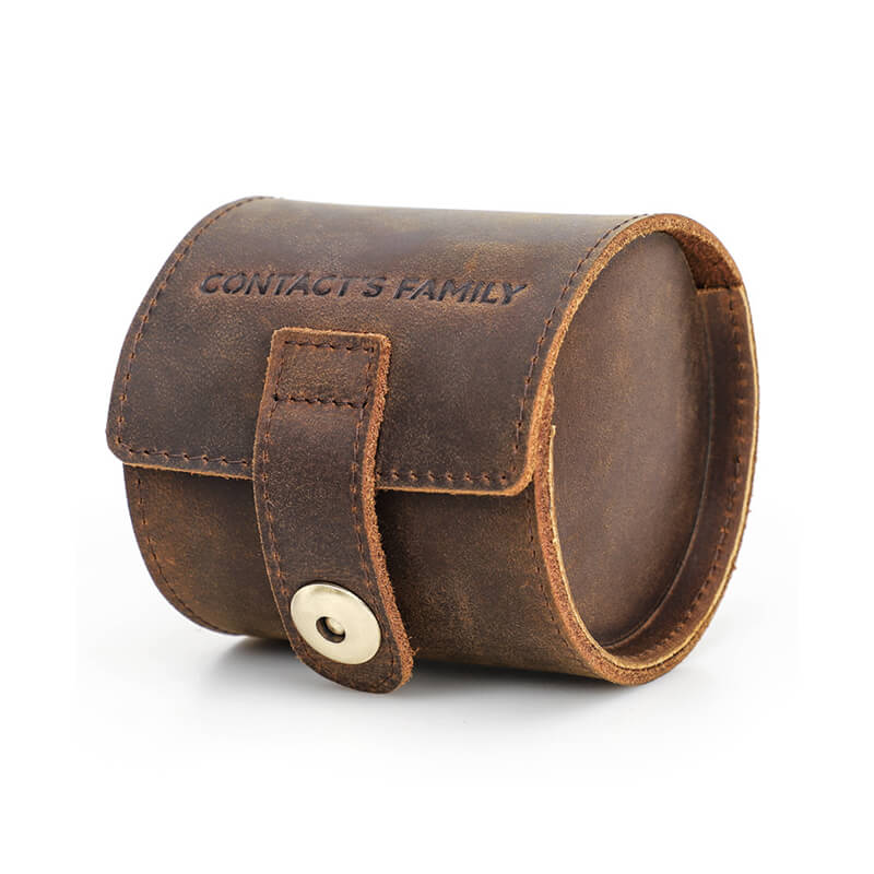 Crazy Horse Leather Single Watch Travel Case – Babylon Leather