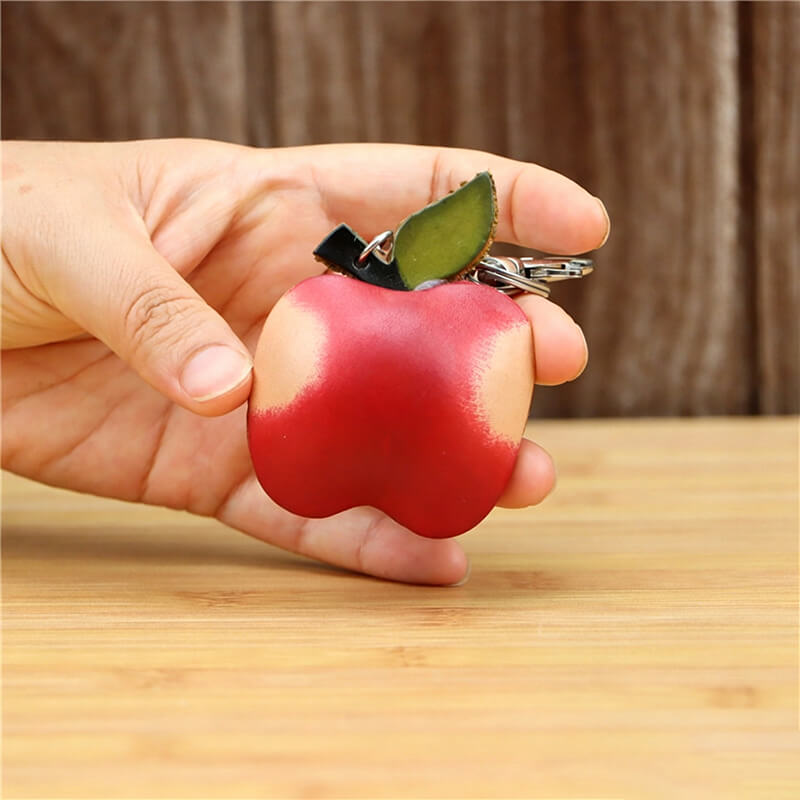 Red Apple Leather Bag Charm – Babylon Leather