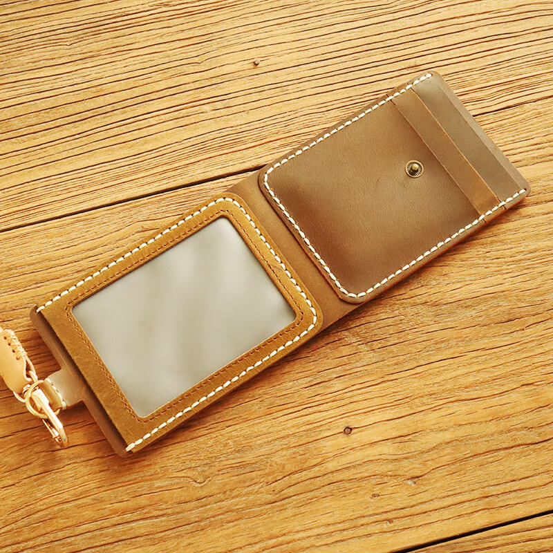 Lanyard ID Badge Holder Crazy Horse Leather DIY Kit – Babylon Leather