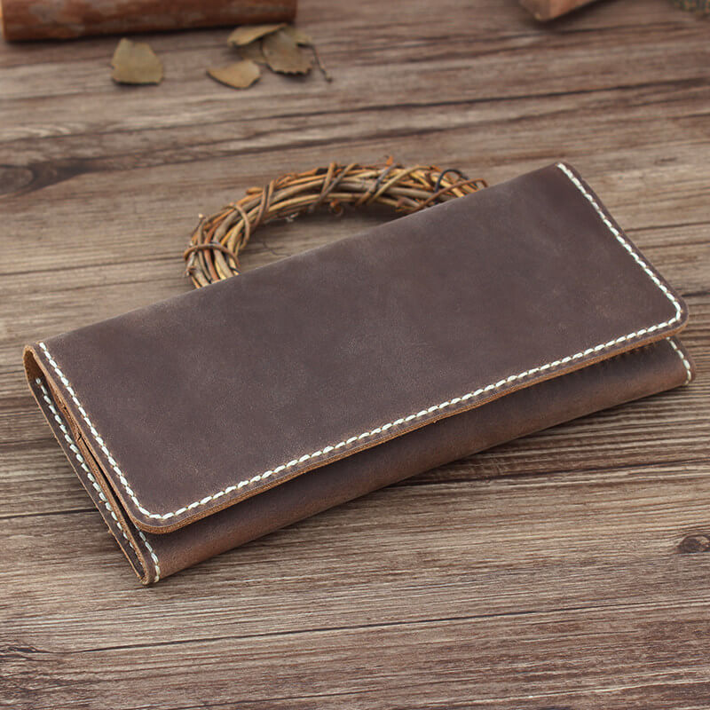 Long Multi-Card Wallet Crazy Horse Leather DIY Kit – Babylon Leather
