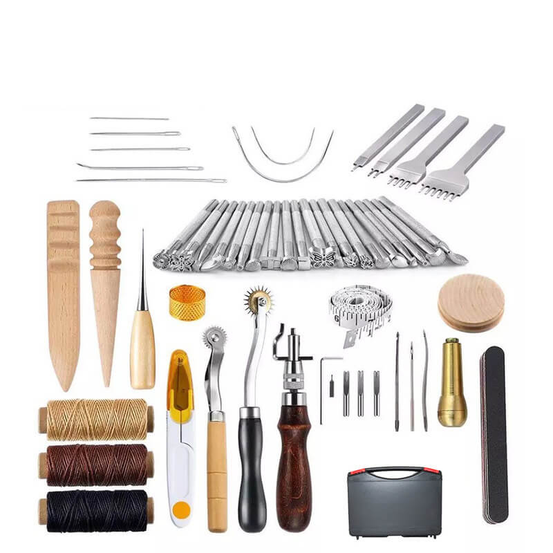 59-Piece Leather Craft Tool Kit for Stitching and Carving – Babylon Leather - Babylon LeatherBabylon LeatherXH72-Sets（59pcs）