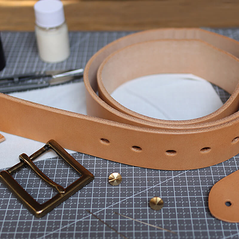 Men's Antique Brass Belt Veg Tanned Leather DIY Kit – Babylon Leather