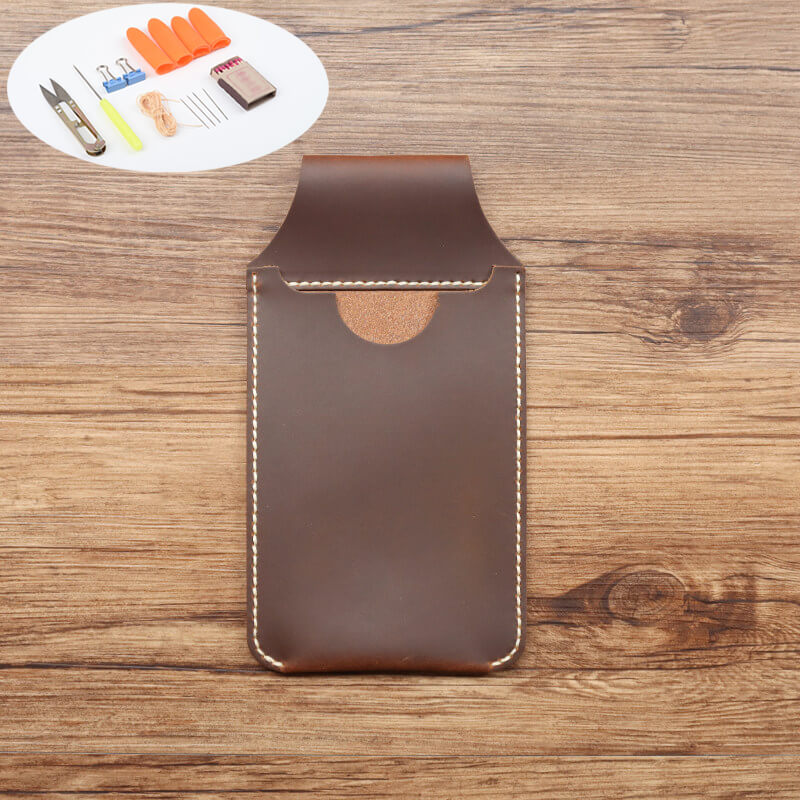 Men's Phone Holster Crazy Horse Leather DIY Kit – Babylon Leather