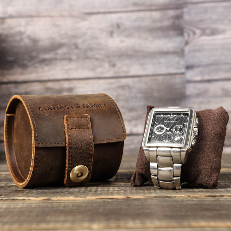 Crazy Horse Leather Single Watch Travel Case – Babylon Leather