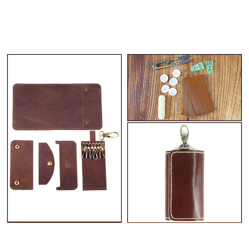 Men's Belt-Loop Key Case Veg Tanned Leather DIY Kit – Babylon Leather