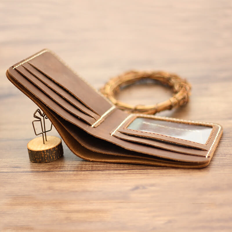 Dual-Bill Short Wallet Crazy Horse Leather DIY Kit – Babylon Leather