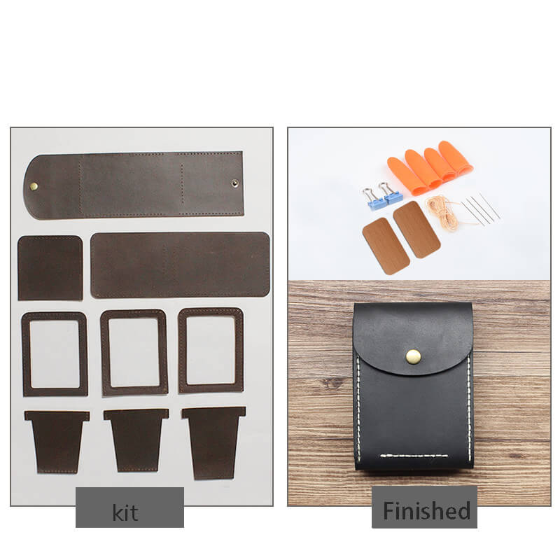License & Card Holder Crazy Horse Leather DIY Kit – Babylon Leather