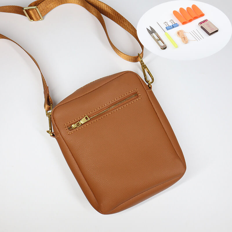 Men's Zip Crossbody Bag Top Grain Leather DIY Kit – Babylon Leather