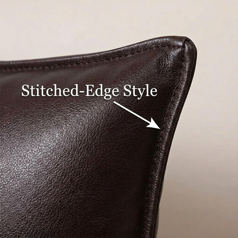 Textured Top Grain Cowhide Leather Lumbar Pillow Cover