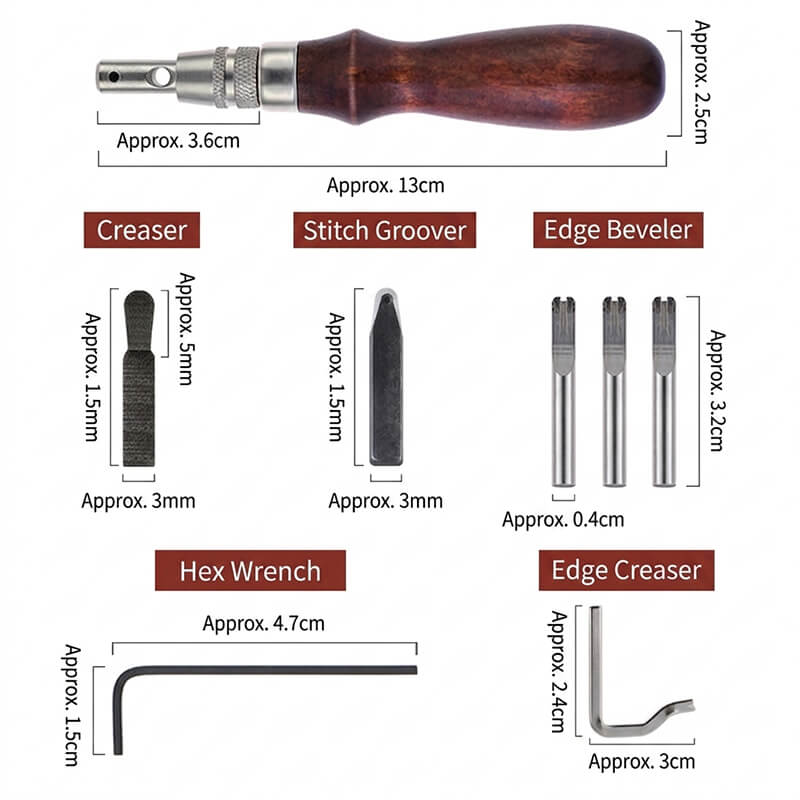 7-in-1 Leather Groover Edge Beveler Tool – Babylon Leather - Babylon LeatherBabylon LeatherXH44-Leather Stitching Groover