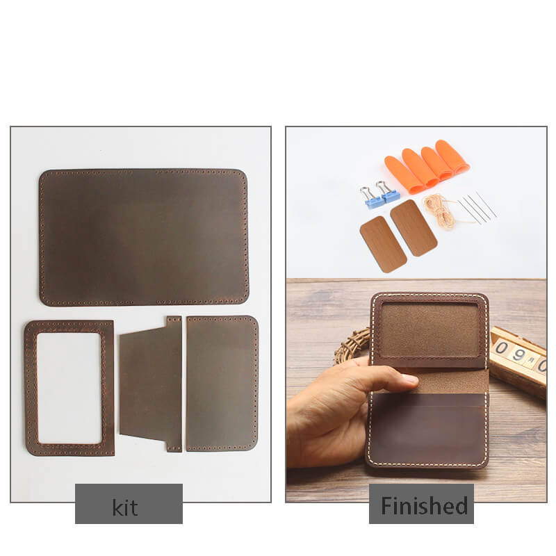 License Wallet with Photo Fog Wax Leather DIY Kit – Babylon Leather
