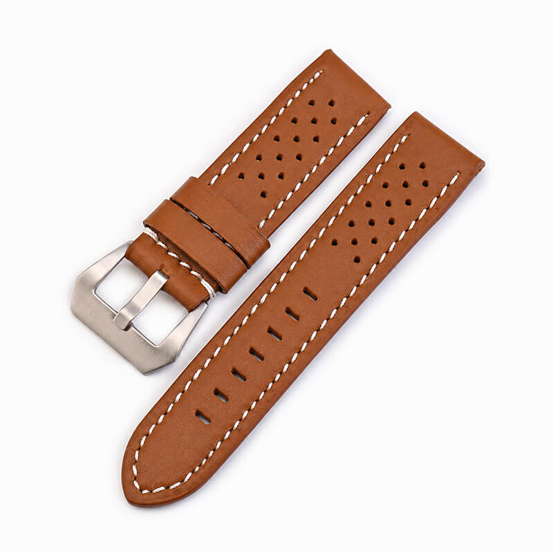 Perforated Top Grain Leather Watch Strap, 20mm, 22mm, 24mm and 26mm – Babylon Leather