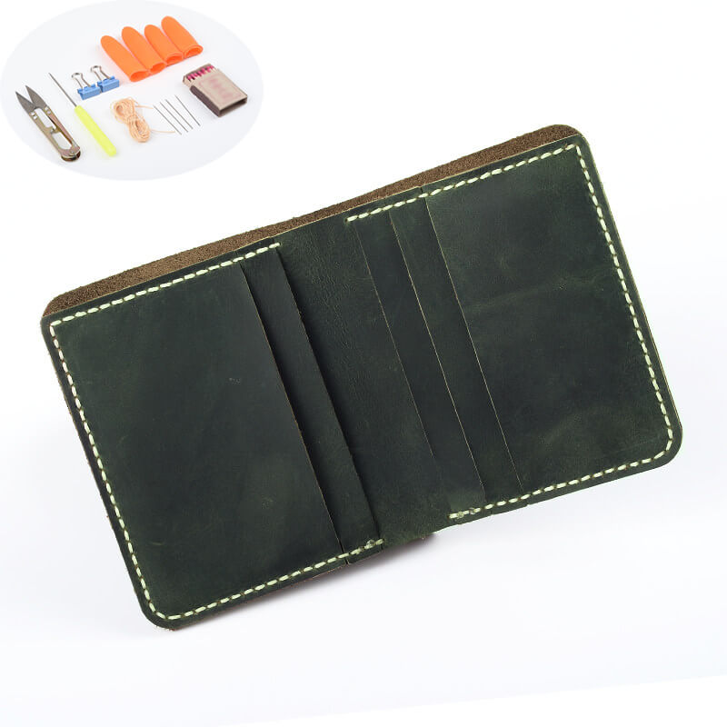 Slim Vertical Wallet Crazy Horse Leather DIY Kit – Babylon Leather