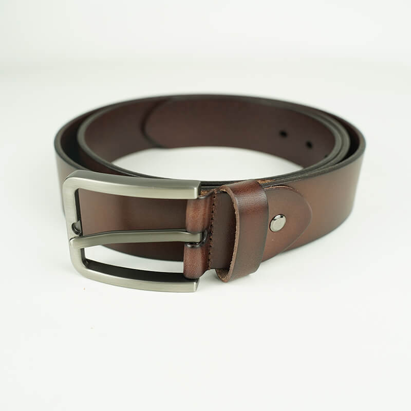 Men's Full-Grain Leather Belt with Stainless Steel Buckle – Babylon Leather