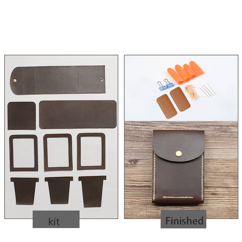 License & Card Holder Crazy Horse Leather DIY Kit – Babylon Leather