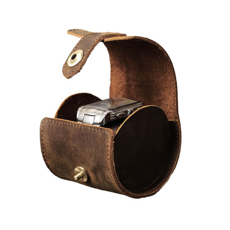Crazy Horse Leather Single Watch Travel Case – Babylon Leather