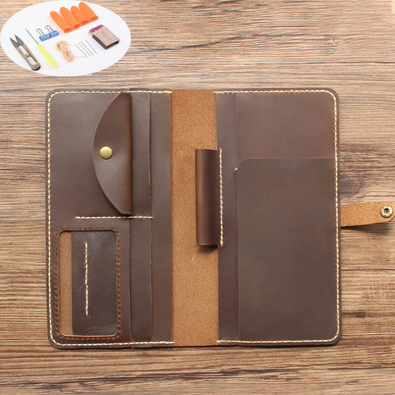 Travel Passport Wallet Crazy Horse Leather DIY Kit – Babylon Leather