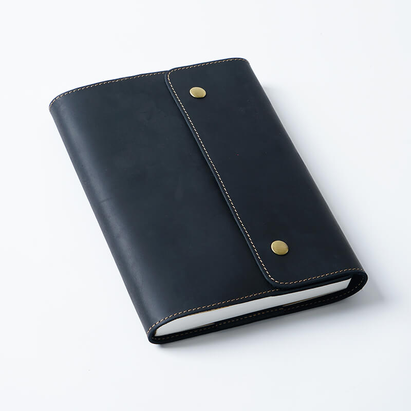 Crazy Horse Leather Snap Closure Notebook Cover A5 – Babylon Leather