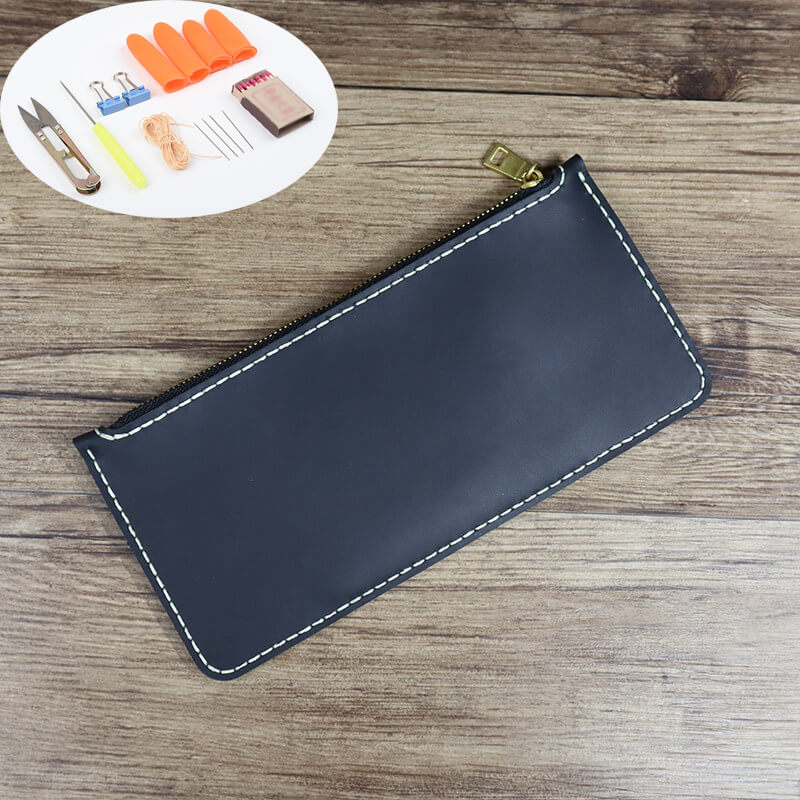 Zip Clutch Phone Wallet Crazy Horse Leather DIY Kit – Babylon Leather