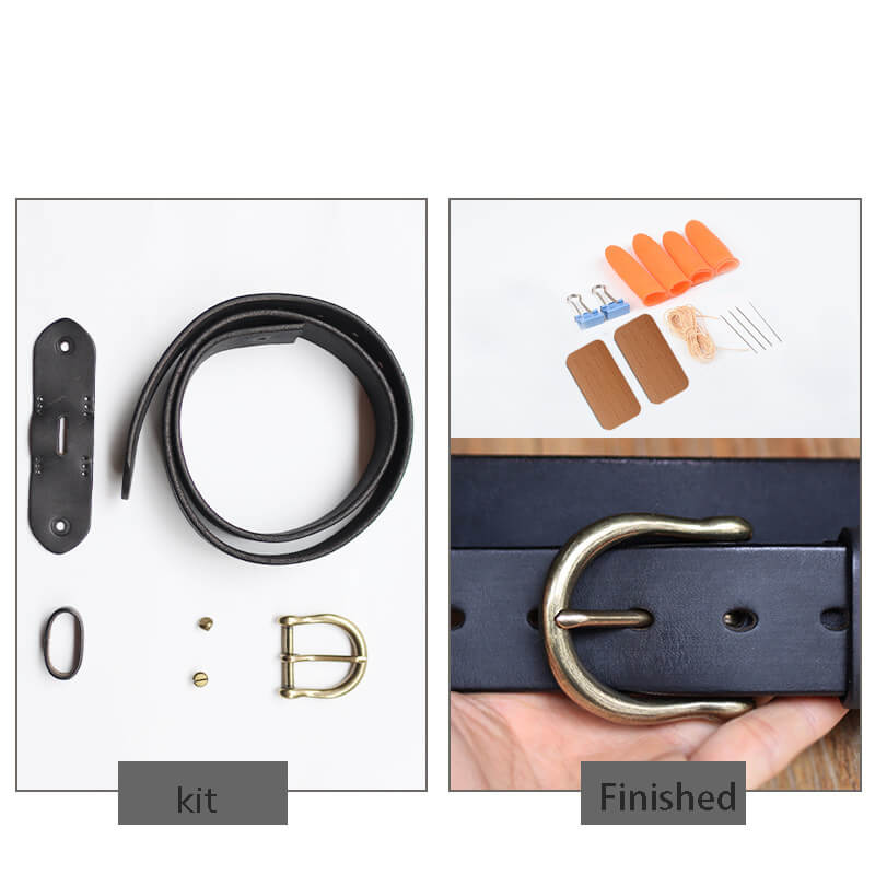 Men's 5mm Horseshoe Buckle Veg Tanned Belt DIY Kit – Babylon Leather