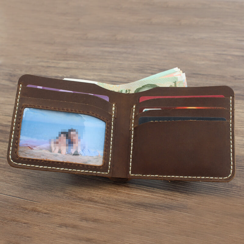 Dual-Bill Short Wallet Crazy Horse Leather DIY Kit – Babylon Leather