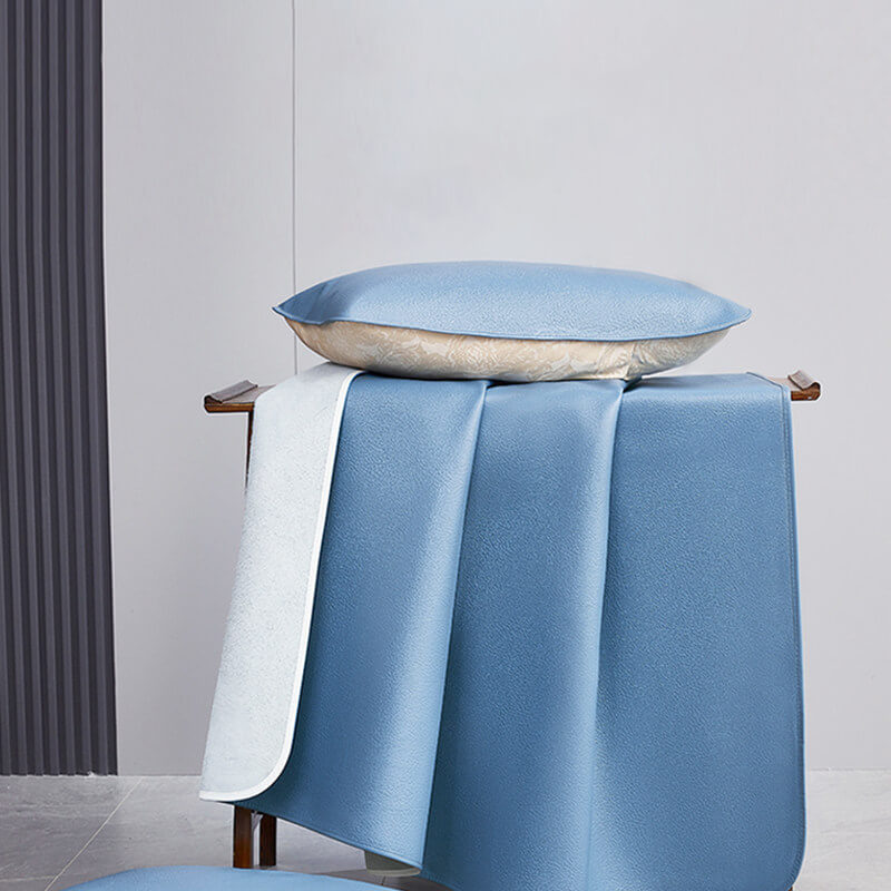 Thickened Top Grain Buffalo Leather Summer Sleeping Mat Set