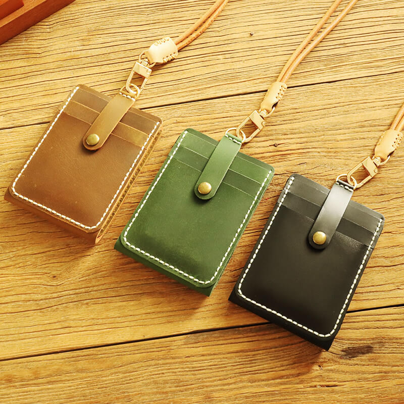 Lanyard ID Badge Holder Crazy Horse Leather DIY Kit – Babylon Leather
