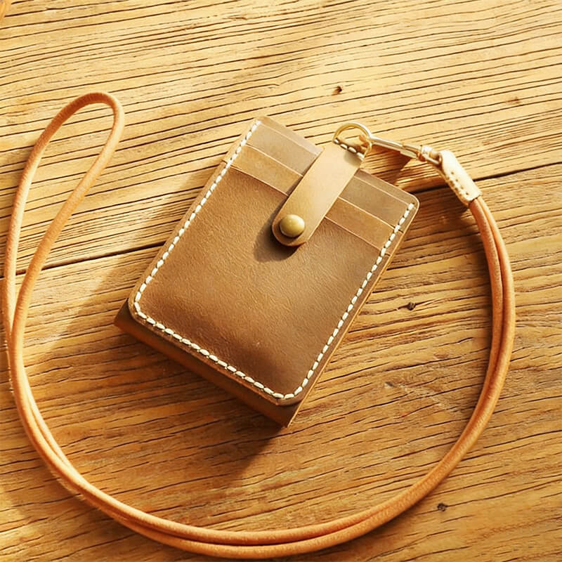 Lanyard ID Badge Holder Crazy Horse Leather DIY Kit – Babylon Leather