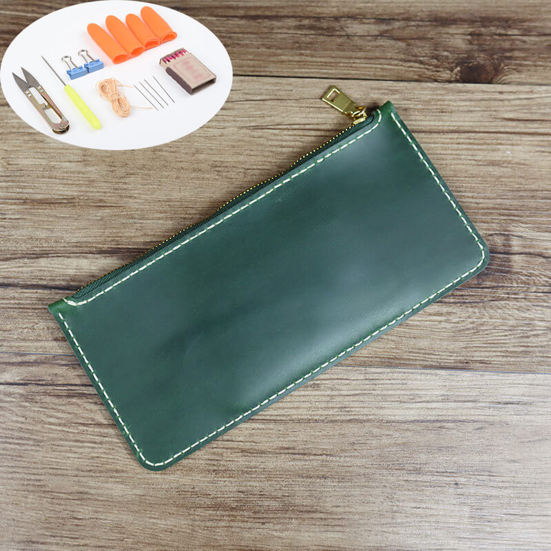 Zip Clutch Phone Wallet Crazy Horse Leather DIY Kit – Babylon Leather