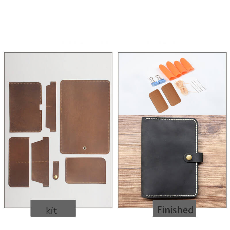 Passport & Card Case Crazy Horse Leather DIY Kit – Babylon Leather