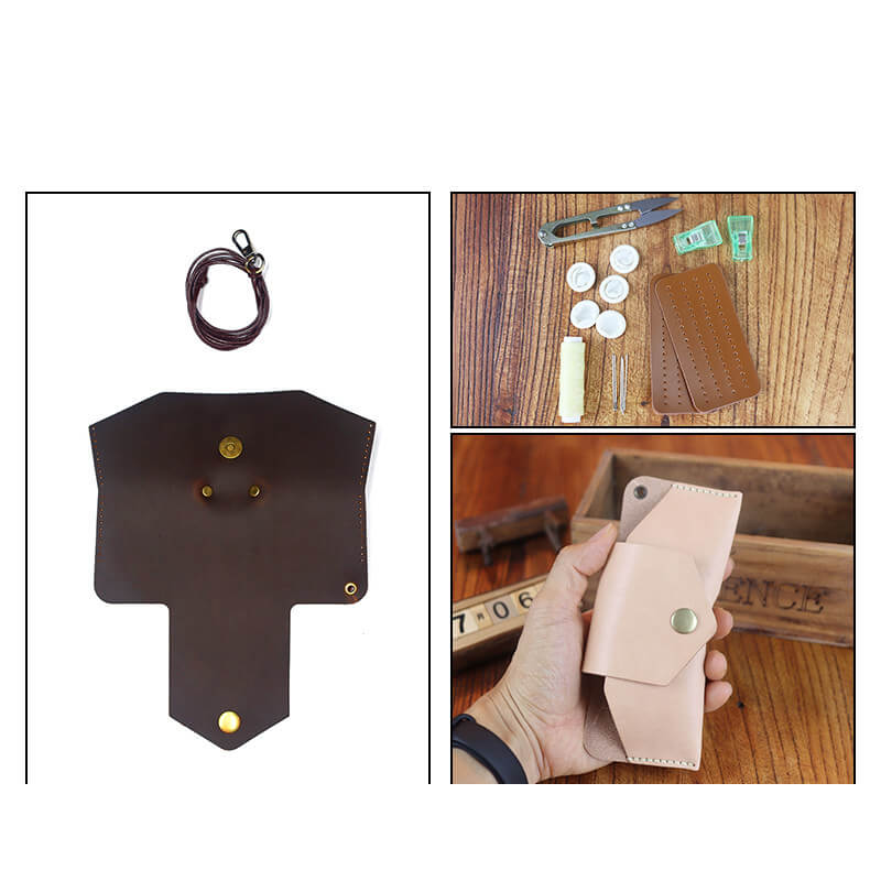 Glasses Case with Lanyard Veg Tanned Leather DIY Kit – Babylon Leather
