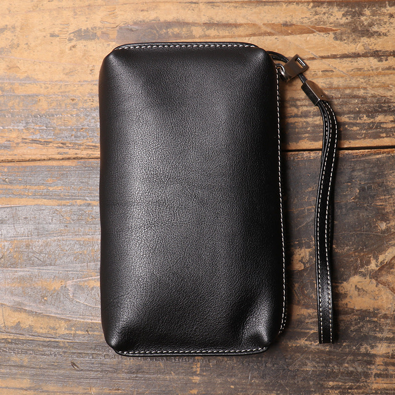 Retro Top Grain Leather Wristlet Clutch Wallet for Men – Babylon Leather